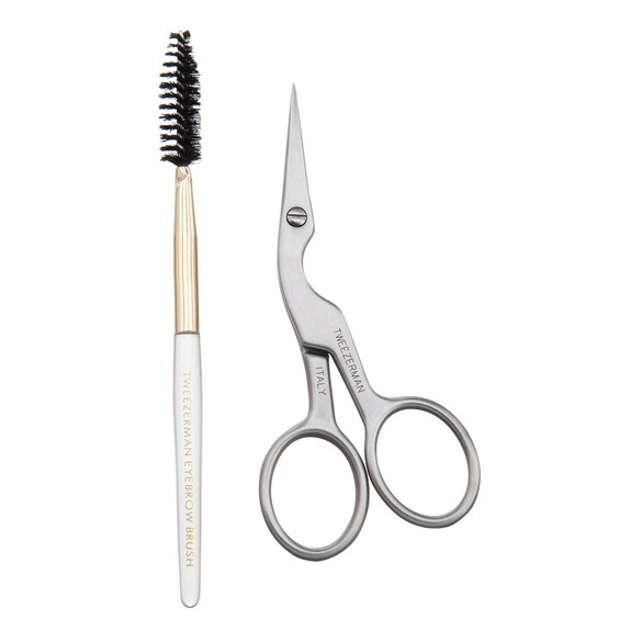 Brow Shaping Scissors & Brush - Ciseaux et brosse à sourcils, TWEEZERMAN