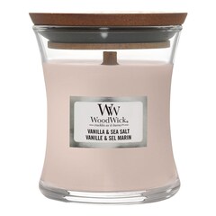 Malá vonná svíčka Vanilla & Sea Salt, WOOD WICK