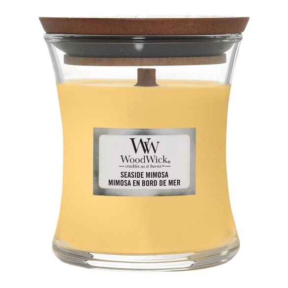 Malá vonná svíčka Seaside Mimosa, WOOD WICK