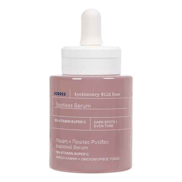 Korres Wild Rose - Dvoufázový rozjasňující Booster s 15% Vitaminem C, KORRES
