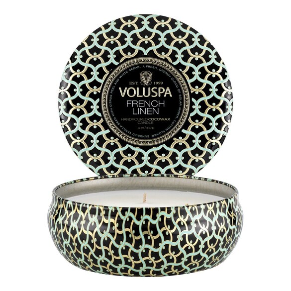 Maison Noir French Linen 3 Wick Tin Candle - Svíčka, VOLUSPA