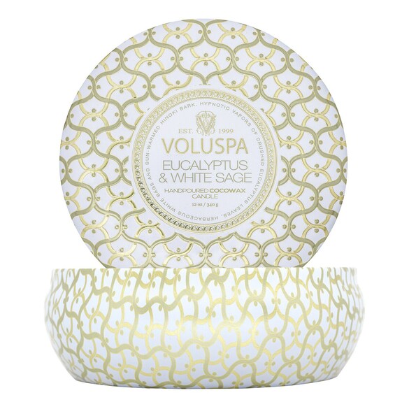 Maison Blanc Eucalyptus & White Sage 3 Wick Tin Candle - Svíčka, VOLUSPA