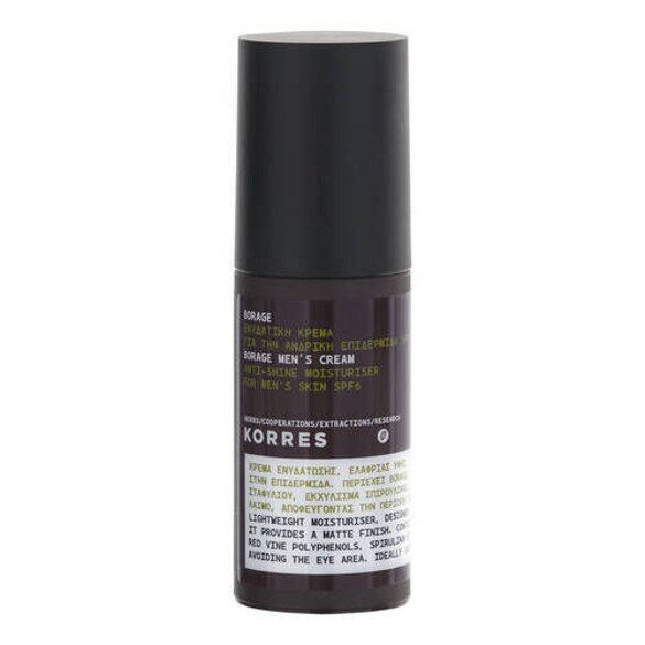 Korres For Men Borage Moisturiser SPF6 - Zmatňující hydratační krém s brutnákem, KORRES