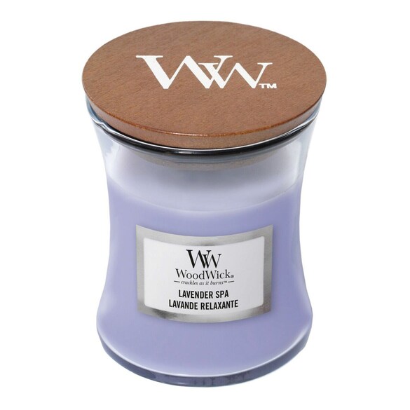Malá vonná svíčka Lavender Spa, WOOD WICK