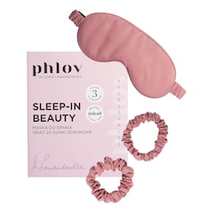 Zestaw Gumek Z Maską Na Oczy Sleep-In Beauty Z Wegańskiego Jedwabiui, PHLOV