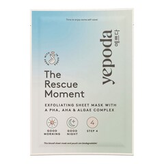 The Rescue Moment – Exfoliační látková maska s PHA, AHA a řasami, YEPODA