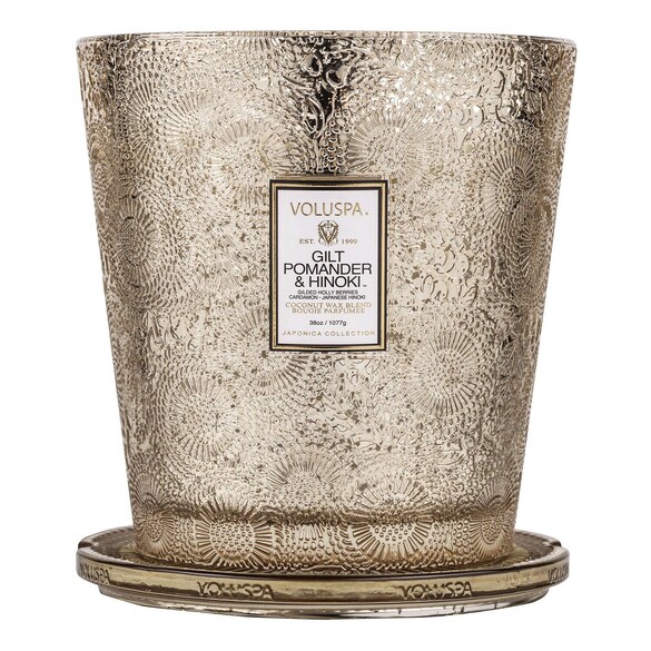 Japonica Gilt Pomander & Hinoki 3 Wick Candle - Svíčka, VOLUSPA