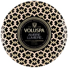 Maison Noir Ambre Lumiere 3 Wick Tin Candle - Svíčka