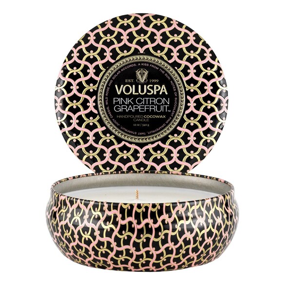 Maison Noir Pink Citron 3 Wick Tin Candle - Svíčka, VOLUSPA