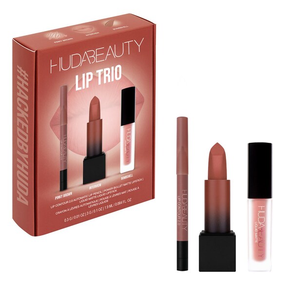 The Ultimate Bombshell Lip Trio - Sada pro líčení rtů, HUDA BEAUTY