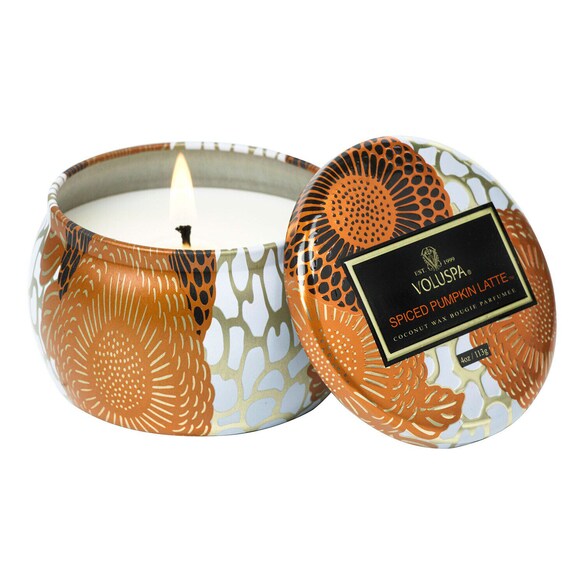 Japonica Spiced Pumpkin Latte Mini Tin Candle - Svíčka, VOLUSPA