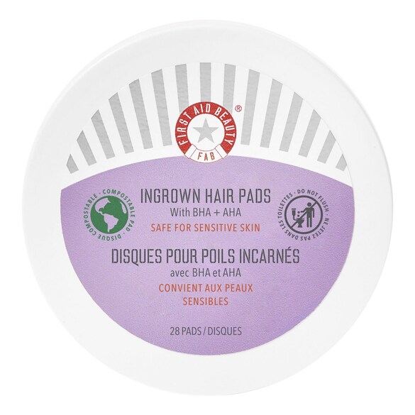 Ingrown Hair Pads – Kompostovatelné tamponky na zarostlé chloupky, 60 ks, FIRST AID BEAUTY