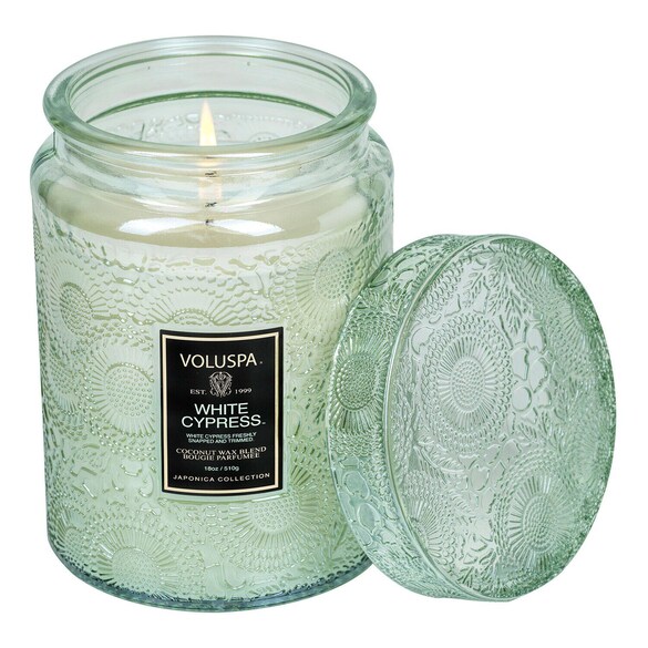 Japonica White Cypress Large Jar Candle - Svíčka, VOLUSPA