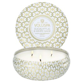 Maison Blanc Eucalyptus & White Sage 3 Wick Tin Candle - Svíčka
