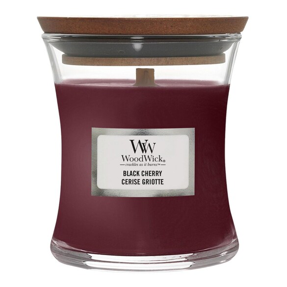Malá vonná svíčka Black Cherry, WOOD WICK