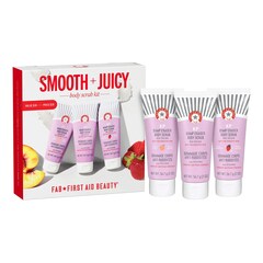Smooth + Juicy Scrub Kit – Sada tělového peelingu proti keratóze pilaris, FIRST AID BEAUTY