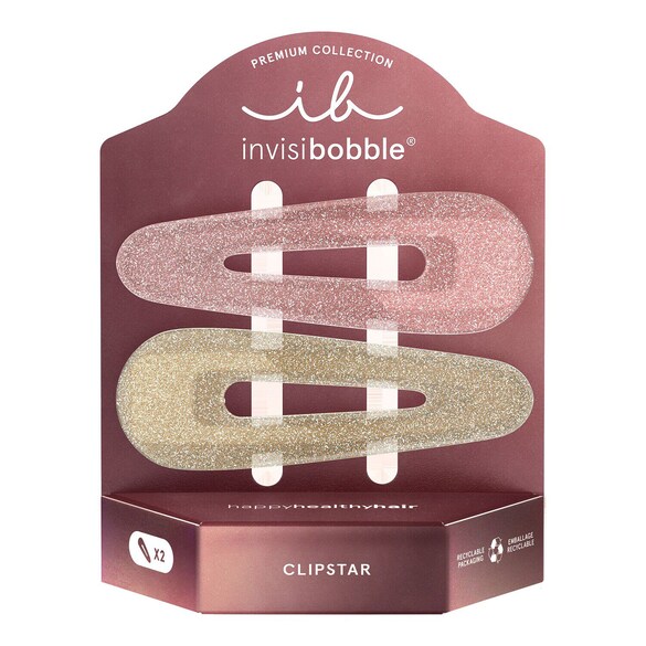 CLIPSTAR PREMIUM Simply Pinktastic – Sponky do vlasů, INVISIBOBBLE